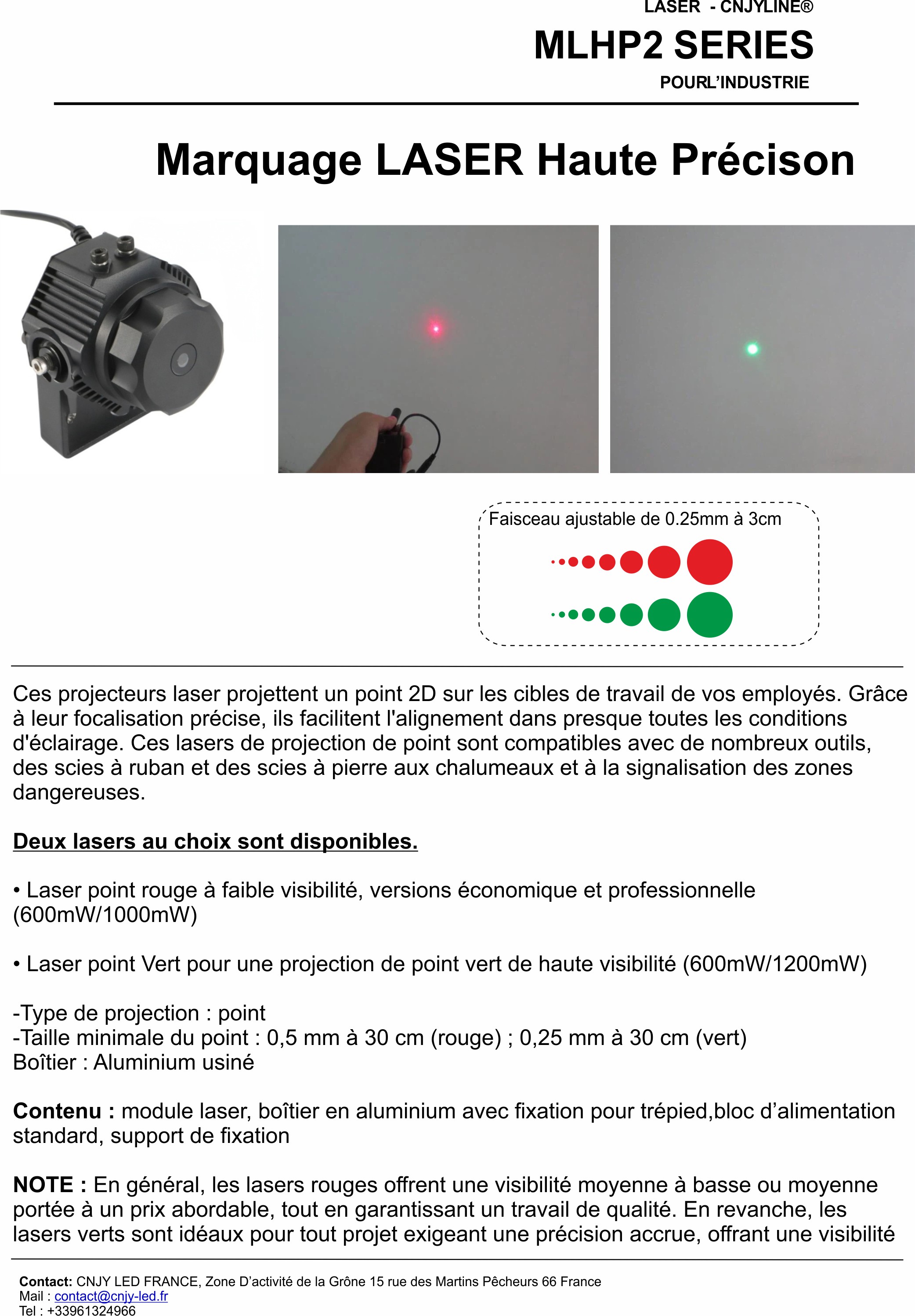 Pointeur laser industriel